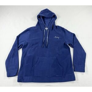 Muk Luks Merry Soft Plush Holiday Hoodie Cozycore Soft Girl Royal Blue Women's L